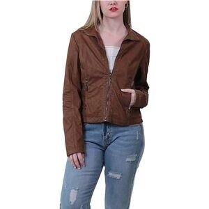Jou Jou Chestnut Faux Leather Jacket